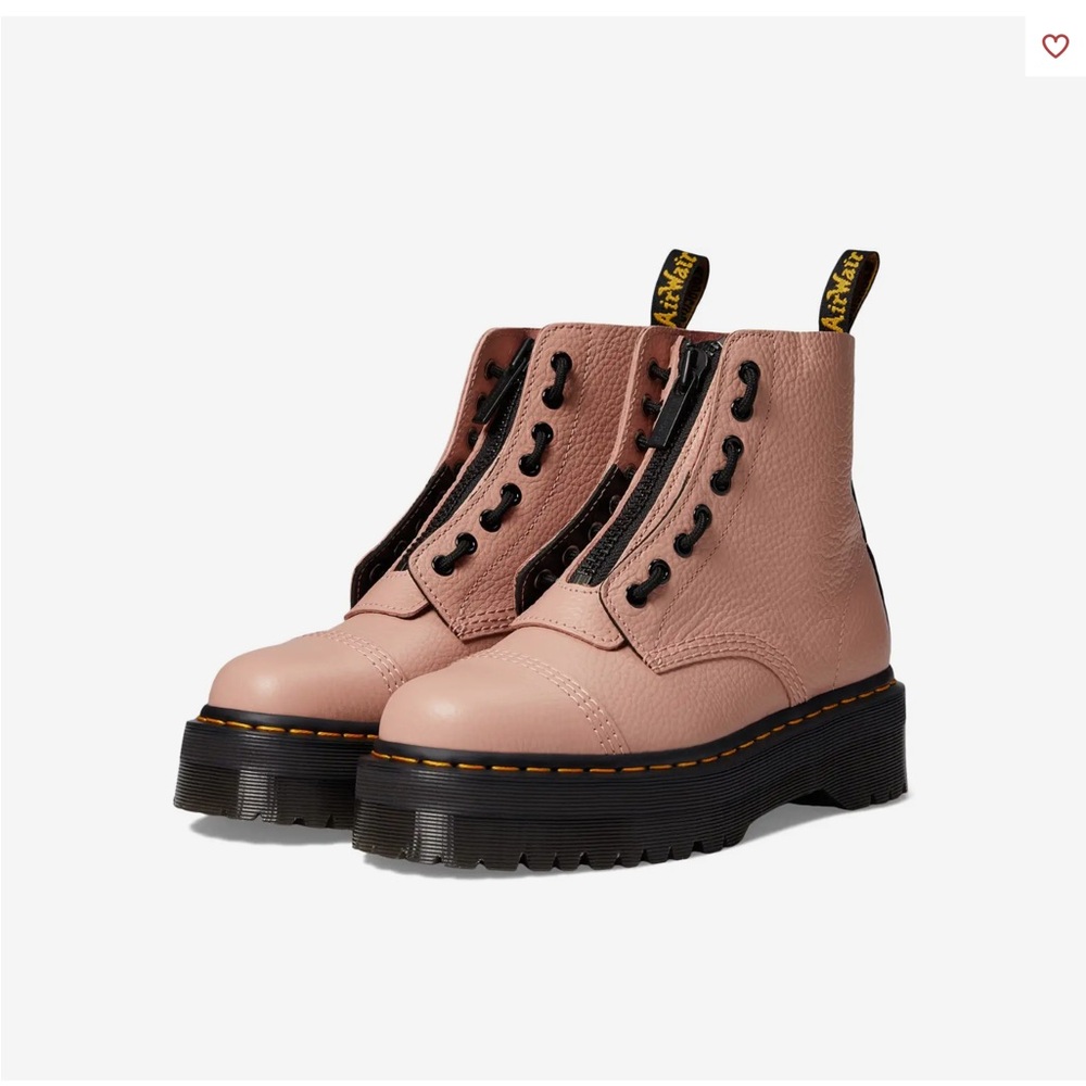 Dr Martens milled Napa peach leather Sinclair platform boots 11 NIB